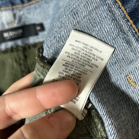 Hudson Women’s High Rise Green Cargo w/ Denim Waistband, 24 Waist, Ankle Pant - Picture 11 of 14